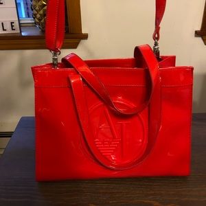 Armani Red medium shoulder bag